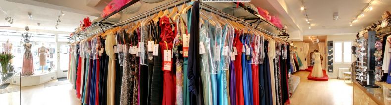 Inside our spacious boutique from the front to the catwalk at the back of the boutique